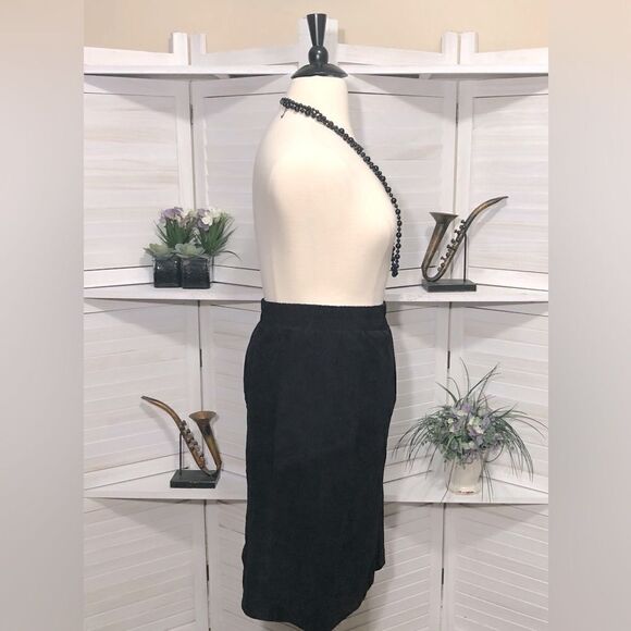 Atlantic Beach Black Suede Leather A Line Skirt 2X - Picture 5 of 8